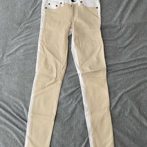 Rag & Bone White Leather/Denim Intermix Jeans 25